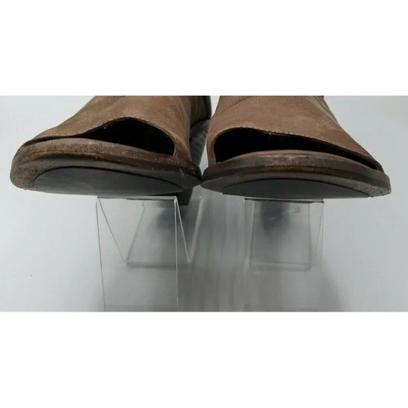 Eileen Fisher Womens List Ankle Boots Peep Toe Brown Leather Block Heel Size 9 - Picture 9 of 12